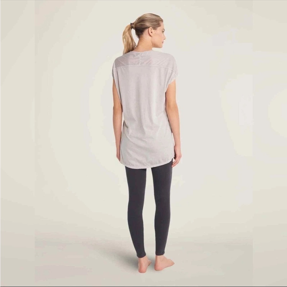 Barefoot Dreams Malibu Collection Scoop Neck Tunic Soft Cream Short Sleeve Tee - Picture 3 of 7